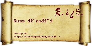 Russ Árpád névjegykártya